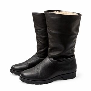 NEW 🔥 Khombu Mesa Black Leather Fleece Lined Winter Boots Size 8